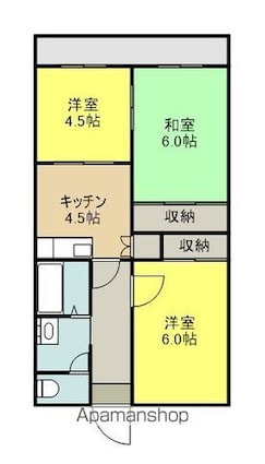 グランドールマンション[3K/49.5m2]の間取図