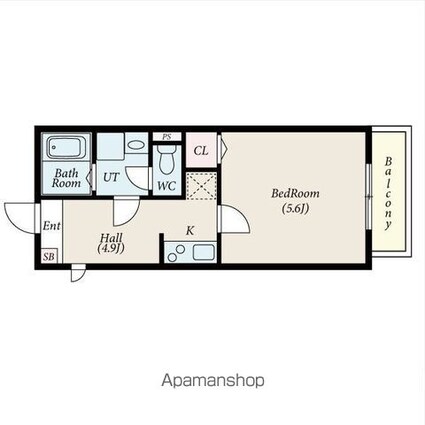 Ｇａｌｌｅｒｙ庄内通[1K/27.03m2]の間取図