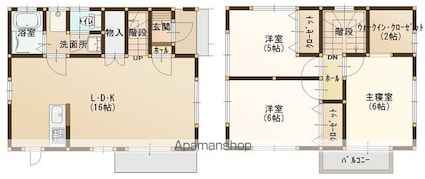 ゆとりーとガーデンⅤ　６号棟[3LDK/77.83m2]の間取図