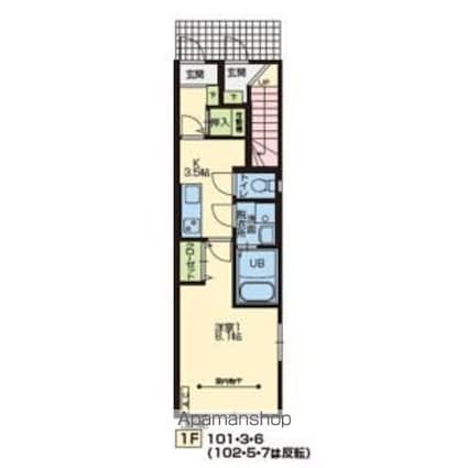 メゾンドゥイブー　Ｄ[1K/30.37m2]の間取図