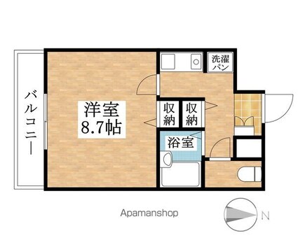 さくら館[1K/25.14m2]の間取図