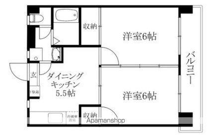プチメゾン竹内ＩＩ[2DK/37.8m2]の間取図