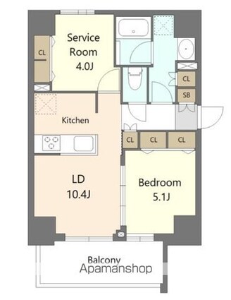 ＳーＲＥＳＩＤＥＮＣＥ板橋大山ｂｒｉｍ[1SLDK/47.5m2]の間取図