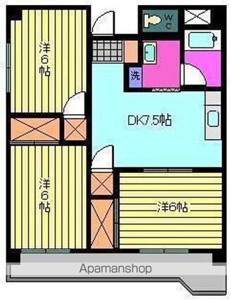 第８５杉フラット[3DK/61.83m2]の間取図
