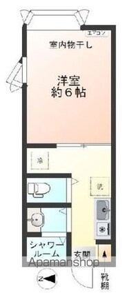 東京都中野区若宮１丁目[1K/18m2]の間取図