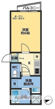 メゾン・ドゥ・アッシュ松戸[1K/18.8m2]の間取図