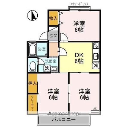 アグリンビレッジ　Ｃ棟[3DK/53.73m2]の間取図