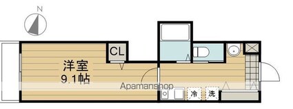 クラブレジデンス東青梅[1K/26.4m2]の間取図