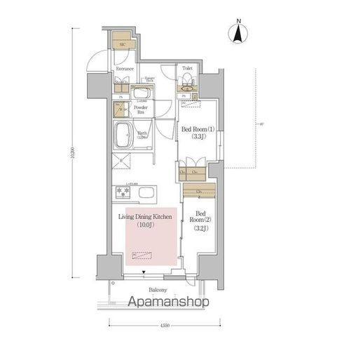 アーバネックス錦糸町ＮＯＲＴＨの間取り