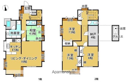 岩戸北２丁目戸建[4SLDK/125.82m2]の間取図