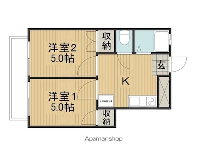 長野県松本市野溝西３丁目[2K/33m2]の間取図