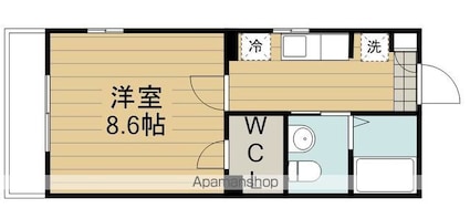 東京都東大和市向原５丁目[1K/28m2]の間取図