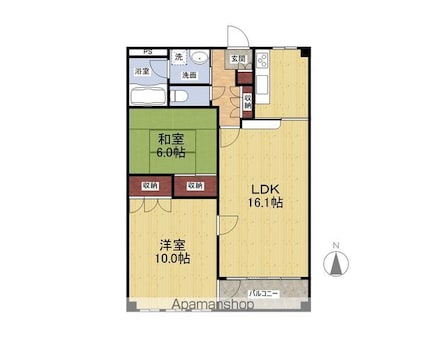 福井県福井市西開発１丁目[2LDK/68.87m2]の間取図