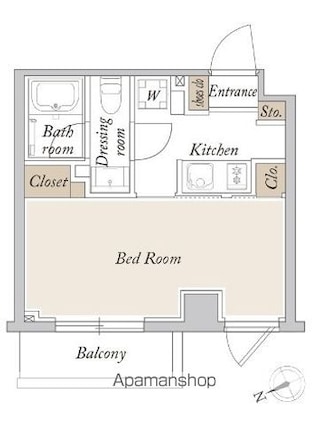 ＯＲＳＵＳ新江古田[1K/25.23m2]の間取図