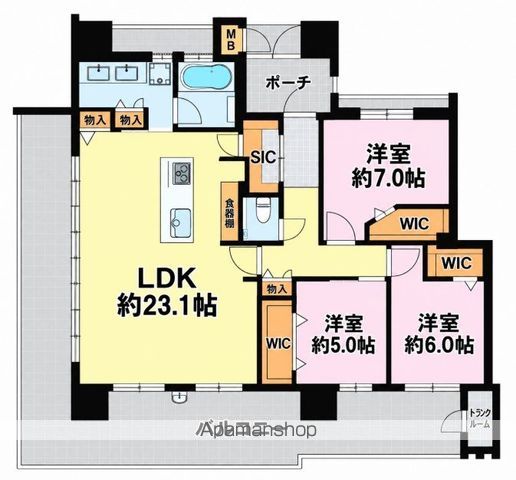 エイルマンション名島駅前の間取り写真