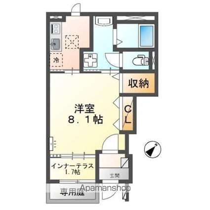 仮称）守山市播磨田町アパート[1K/33.72m2]の間取図