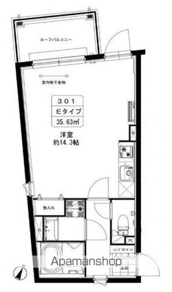 カーサブリランテ本駒込[1R/35.63m2]の間取図
