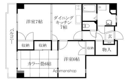 湯築ハイツ[3DK/65.57m2]の間取図
