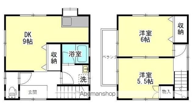 住まいるⅡ[2DK/54.65m2]の間取図