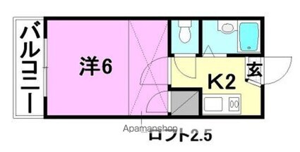 ブリランテ中村[1K/18.3m2]の間取図