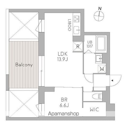 ＧｒａｎＤｕｏｋｙｏｄｏ１９[1LDK/41.45m2]の間取図
