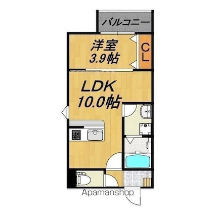 ＬＥＣＯＣＯＮ岩倉Ⅴ[1LDK/32.49m2]の間取図