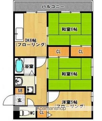 福岡市東区青葉のアパートの間取り