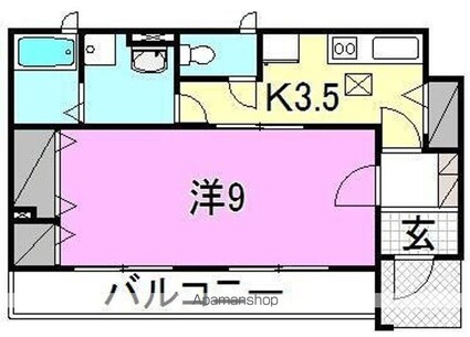 キュベレイハウス[1K/35.46m2]の間取図