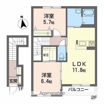 ディアス前潟[2LDK/61.6m2]の間取図