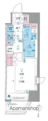 ＧＥＮＯＶＩＡ新宿早稲田ｇｒｅｅｎｖｅｉｌ[1K/25.57m2]の間取図
