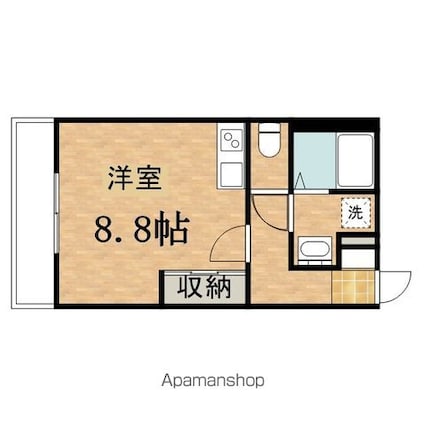 ヒルズ豊田[1R/24.61m2]の間取図