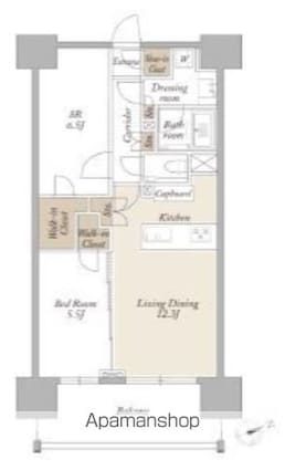 ＬＩＧＨＴ　ＴＥＲＲＡＣＥ　新宿御苑[1SLDK/57.17m2]の間取図