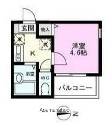 メルディア柴又Ｂ[1K/16.03m2]の間取図