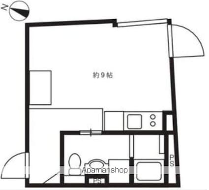 エクサム初台[1R/22.17m2]の間取図