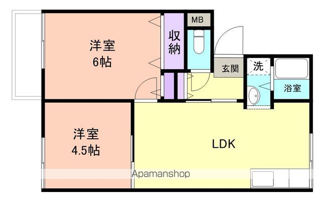 和歌山市東高松のハイツの間取り