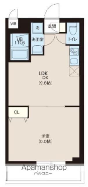 レオーネ志村坂上[1K/38.7m2]の間取図