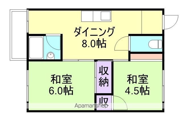 和歌山県和歌山市本町９丁目[2DK/39.66m2]の間取図