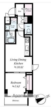 ヴェルデ若葉[1LDK/43.93m2]の間取図