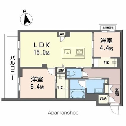 リバーサイドクレド[2LDK/66.16m2]の間取図