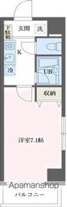 ルーク西早稲田[1K/22.68m2]の間取図