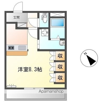 リバティーコート[1R/29.7m2]の間取図