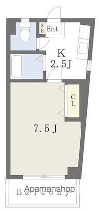 第１０グリーンハイツ[1K/21.95m2]の間取図