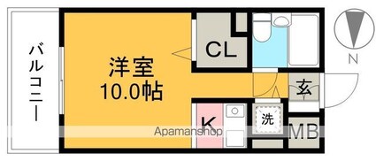ルピナス大原町[1R/24.79m2]の間取図