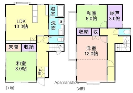 六十谷貸家（６９－２１）[3SLDK/117.36m2]の間取図