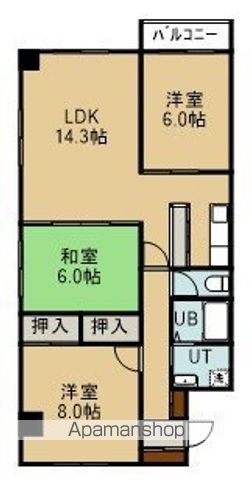 シャトーかなほりの間取り