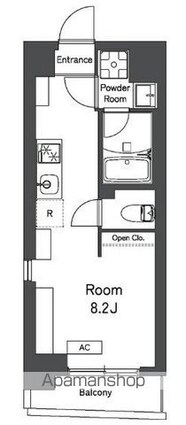レキシントン・スクエア曙橋[1R/22.48m2]の間取図