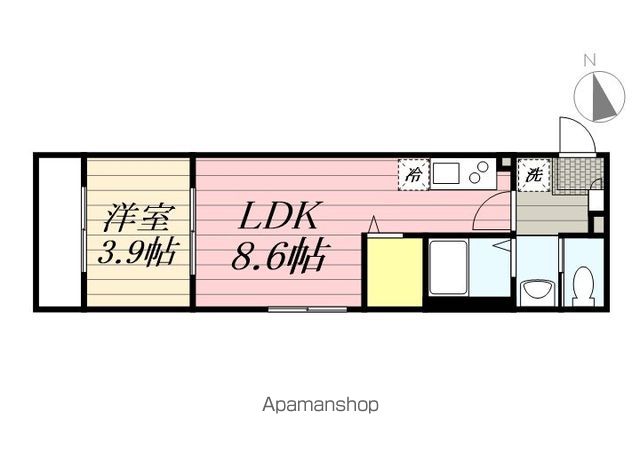 ＬＥＡＦ　ＨＩＬＬＳ　ＳＨＩＮＭＡＴＳＵＤＯ 102 ｜ 千葉県松戸市新松戸２丁目142-1（賃貸アパート1LDK・1階・30.47㎡） その2