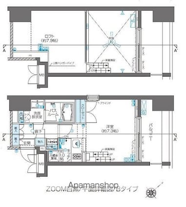 ＺＯＯＭ目黒[1R/26.71m2]の間取図