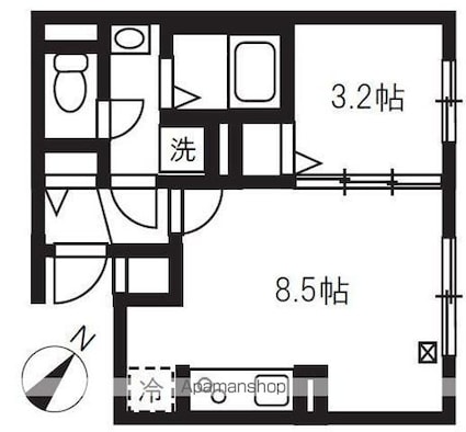 エルファーロ目黒Ⅰ[1LDK/29.08m2]の間取図
