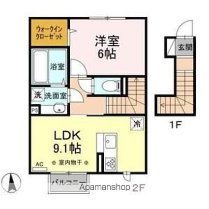 ｈｕｌｌ（ハル）[1LDK/44.89m2]の間取図